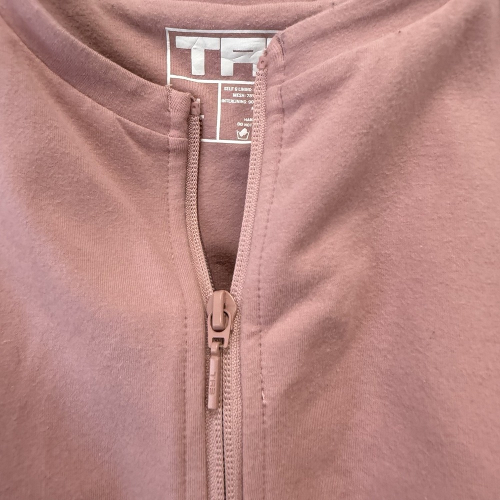 TA3 Short Sleeve Corset Top Slimming Shapewear Full Zip Dusty Rose Pink Size XL - Picture 3 of 16